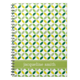 Cuaderno Portátil personalizado de hojas modernas - verde