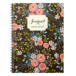 Cuaderno Portátil personalizado de jardín floral para Rosas