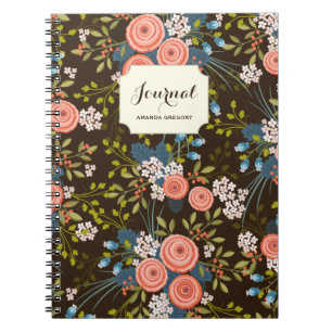Cuaderno Portátil personalizado de jardín floral para Rosas