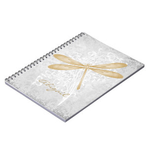 Cuaderno Portátil personalizado de la libélula de oro