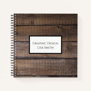 Cuaderno Portátil personalizado de madera rústica