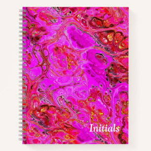 Cuaderno Portátil personalizado de Marble Magenta Swirl