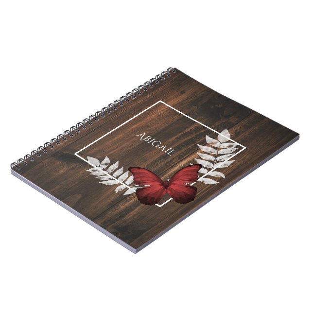 Cuaderno Portátil personalizado de mariposa roja rusa (Lado Izquierdo)
