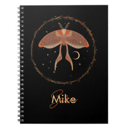 Cuaderno Portátil Personalizado de Moth Celestial