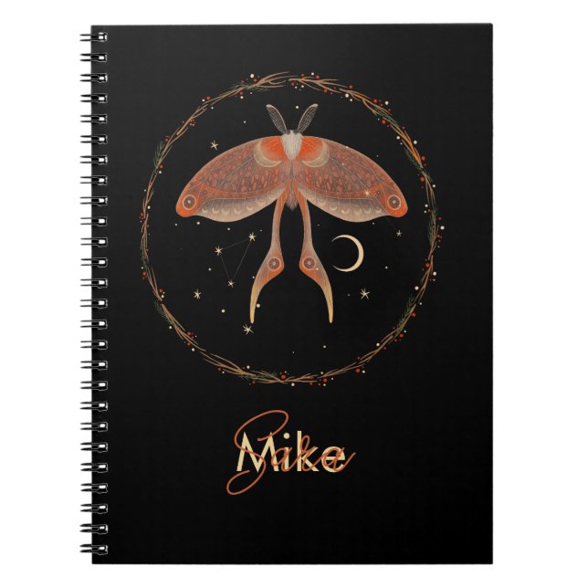 Cuaderno Portátil Personalizado de Moth Celestial (Frente)