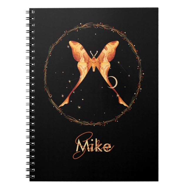 Cuaderno Portátil Personalizado de Moth Celestial (Frente)