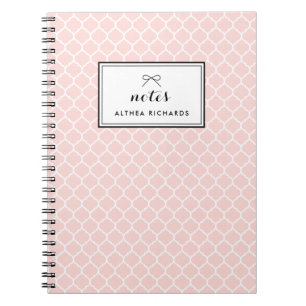 Cuaderno Portátil Personalizado de patrón de cuatrefoil ros