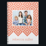 Cuaderno Portátil Personalizado de patrón de diamante<br><div class="desc">Personalice este bloc de notas con su nombre y/o foto(s) y prepárese para mostrar su estilo único y moderno. Diseño ©berryberrysweet.com</div>