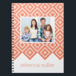 Cuaderno Portátil Personalizado de patrón de diamante<br><div class="desc">Personalice este bloc de notas con su nombre y/o foto(s) y prepárese para mostrar su estilo único y moderno. Diseño ©berryberrysweet.com</div>