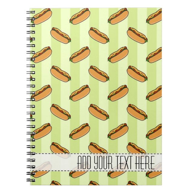 Cuaderno Portátil Personalizado de patrón de perro caliente (Frente)