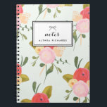 Cuaderno Portátil personalizado de patrón de pioneros<br><div class="desc">Portátil de personalizable con patrón floral vintage. Hay otros colores disponibles.</div>