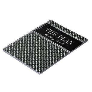 Cuaderno Portátil Personalizado de patrón textil oscuro de 