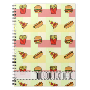 Cuaderno Portátil Personalizado de patrones de comida rápid