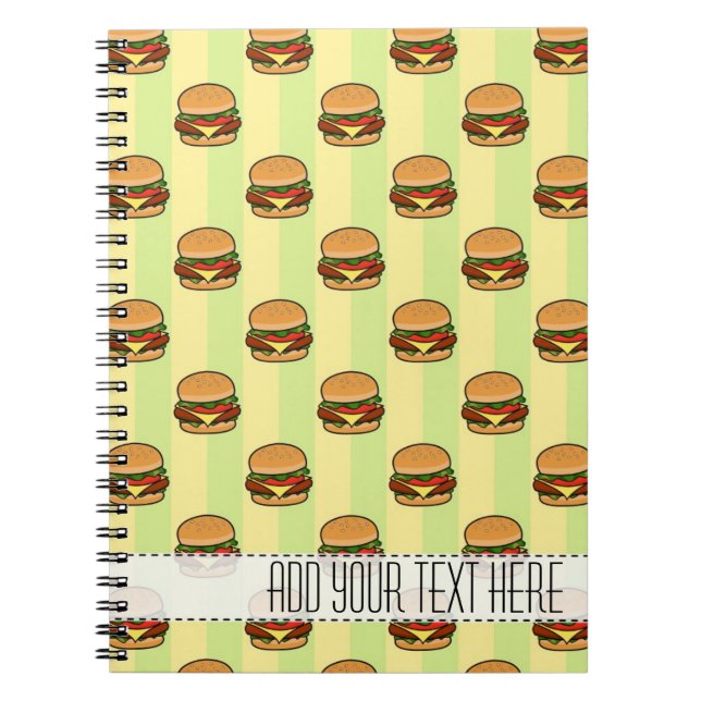 Cuaderno Portátil Personalizado de patrones de hamburguesas (Frente)