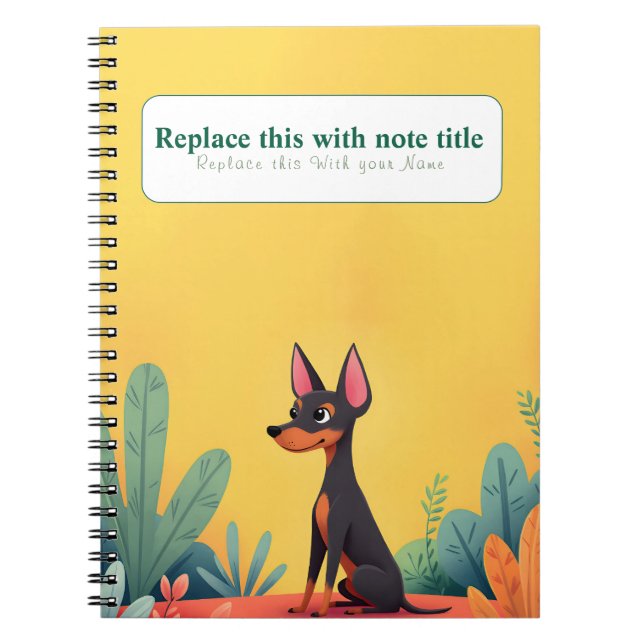 Cuaderno Portátil personalizado de perro kawaii (Frente)