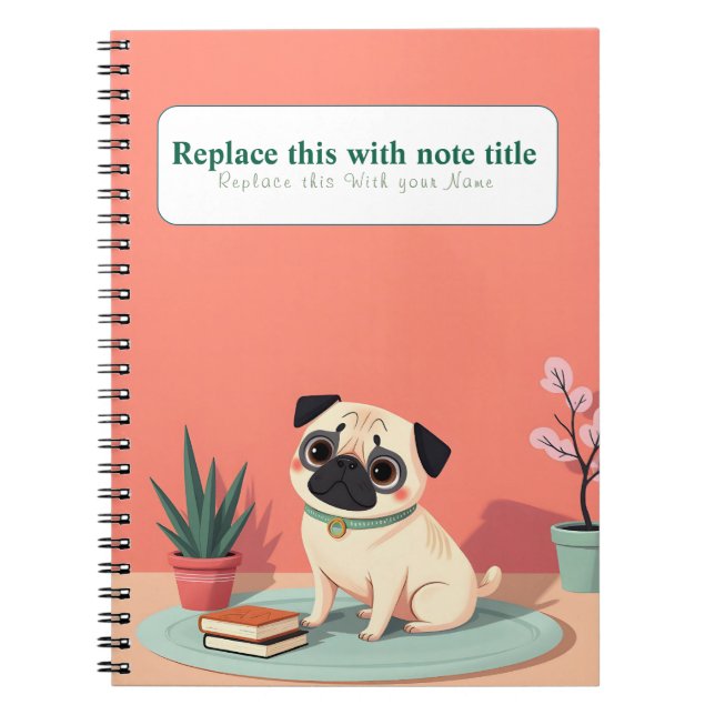 Cuaderno Portátil personalizado de perro kawaii (Frente)