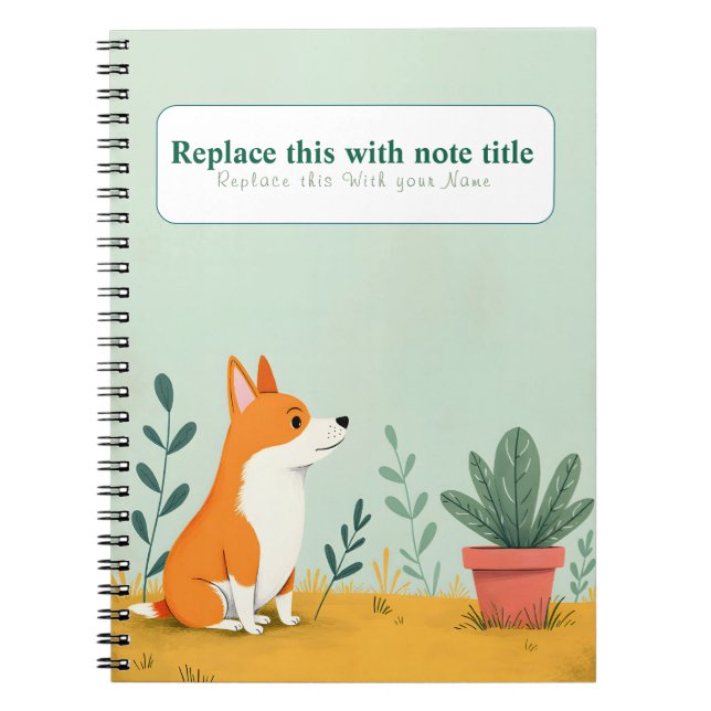 Cuaderno Portátil personalizado de perro kawaii (Frente)