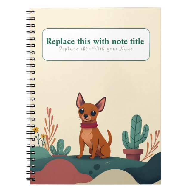 Cuaderno Portátil personalizado de perro kawaii (Frente)