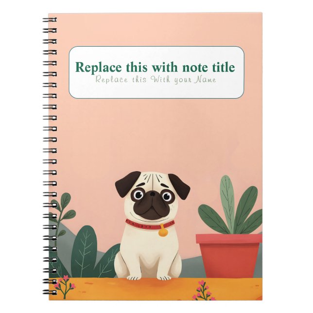 Cuaderno Portátil personalizado de perro kawaii (Frente)