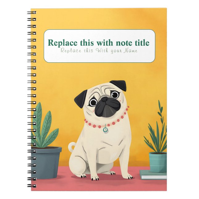Cuaderno Portátil personalizado de perro kawaii (Frente)