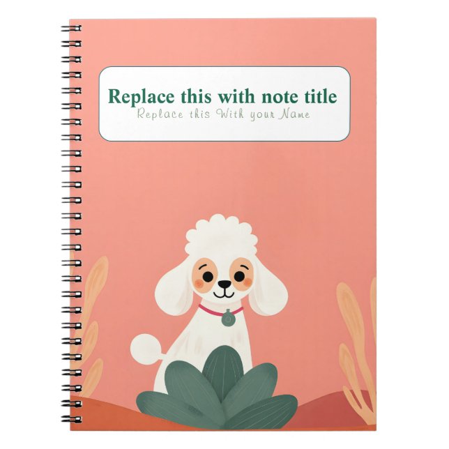 Cuaderno Portátil personalizado de perro kawaii (Frente)