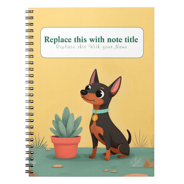 Cuaderno Portátil personalizado de perro kawaii (Frente)
