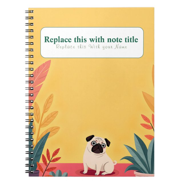 Cuaderno Portátil personalizado de perro kawaii (Frente)