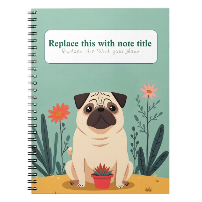 Cuaderno Portátil personalizado de perro kawaii (Frente)