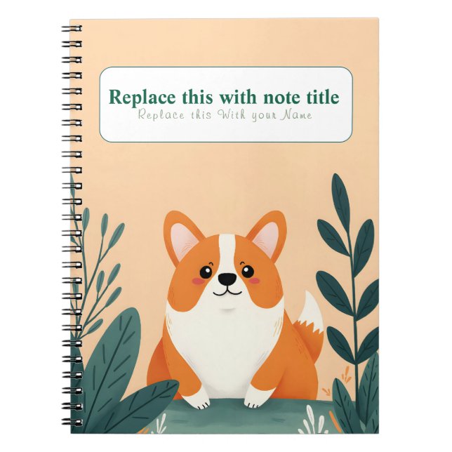 Cuaderno Portátil personalizado de perro kawaii (Frente)