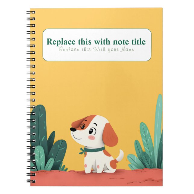 Cuaderno Portátil personalizado de perro kawaii (Frente)