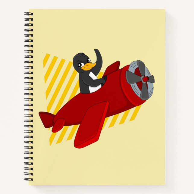 Cuaderno Portátil personalizado de pingüino volador (Anverso)