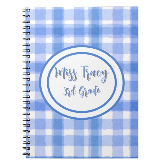 Cuaderno Portátil Personalizado de plástico azul Pastel (Frente)