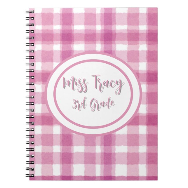 Cuaderno Portátil Personalizado de plástico rosado Pastel (Frente)