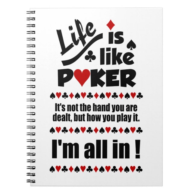 Cuaderno portátil personalizado DE POKER COMO LA VIDA (Frente)