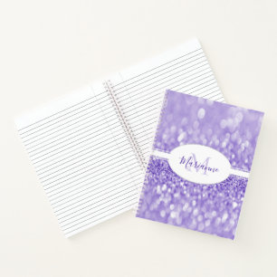 Cuaderno Portátil personalizado de Purpurina púrpura
