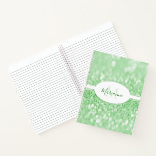 Cuaderno Portátil personalizado de Purpurina verde