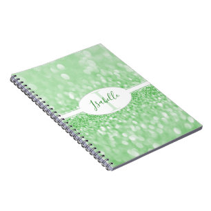 Cuaderno Portátil personalizado de Purpurina verde