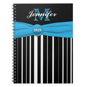 Cuaderno Portátil personalizado de rayas blancas y negras