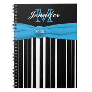 Cuaderno Portátil personalizado de rayas blancas y negras