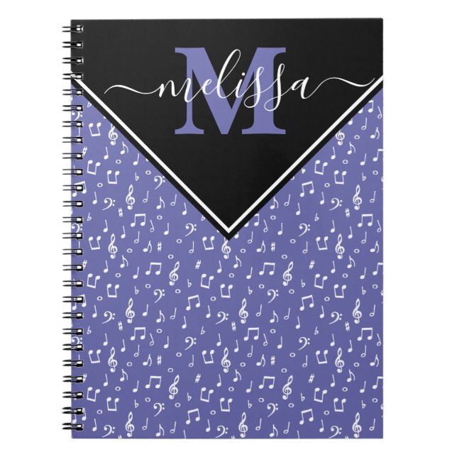 Cuaderno Portátil personalizado de símbolos de música (Frente)