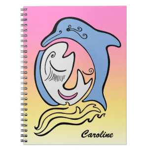 Cuaderno Portátil personalizado de sueño de delfines y pece