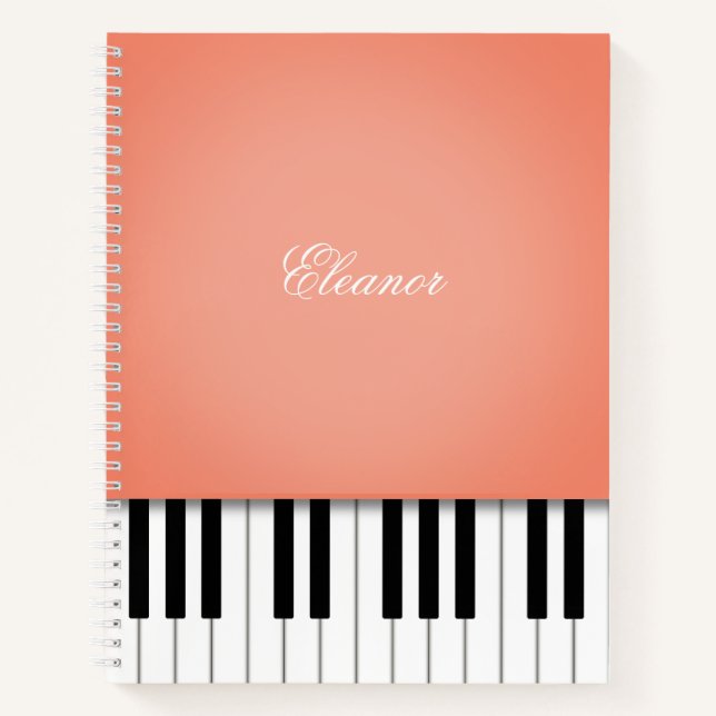 Cuaderno Portátil Personalizado de teclado de música de col (Anverso)