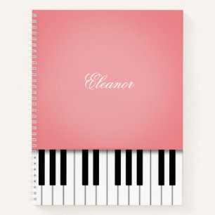 Cuaderno Portátil Personalizado de teclado de música de pia