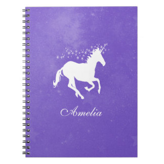 Cuaderno Portátil personalizado de unicornio morado