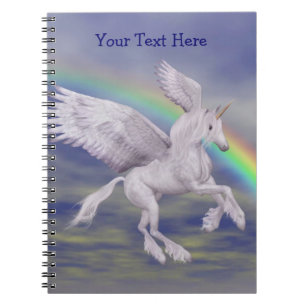 Cuaderno Portátil personalizado del arcoiris de Unicornio 