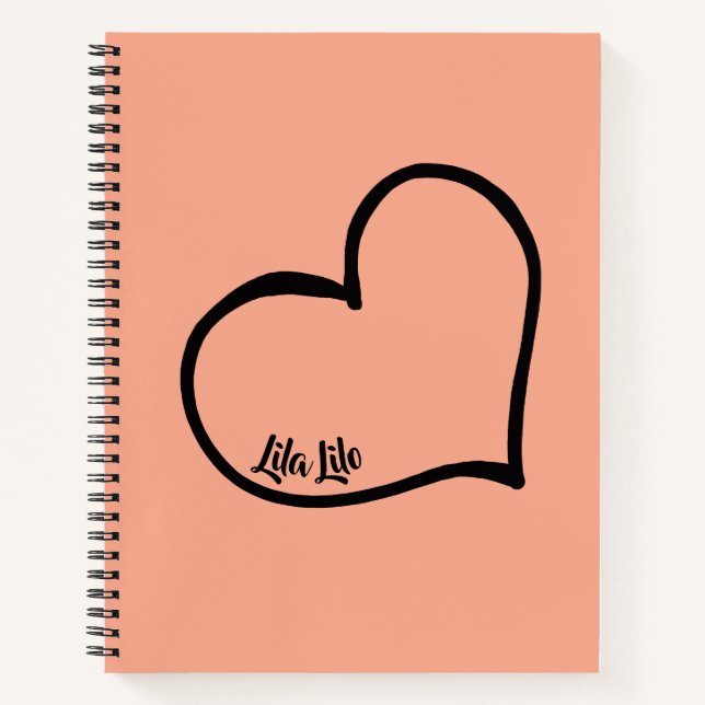 Cuaderno Portátil personalizado del corazón (Anverso)