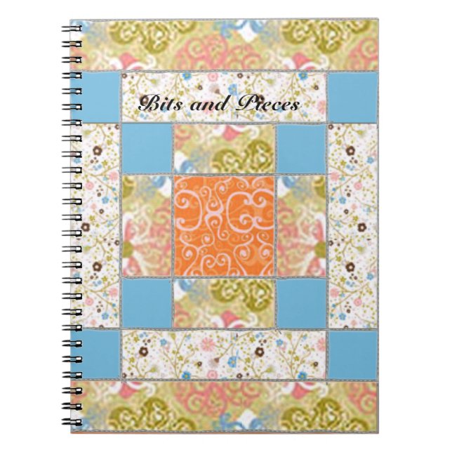 Cuaderno Portátil Personalizado del patrón de bloques de ci (Frente)