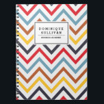 Cuaderno Portátil personalizado del patrón de cheurón retro<br><div class="desc">notebook de personalizable con ilustracion de chevron. Puede editar el texto o eliminarlo por completo.</div>
