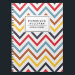 Cuaderno Portátil personalizado del patrón de cheurón retro<br><div class="desc">notebook de personalizable con ilustracion de chevron. Puede editar el texto o eliminarlo por completo.</div>