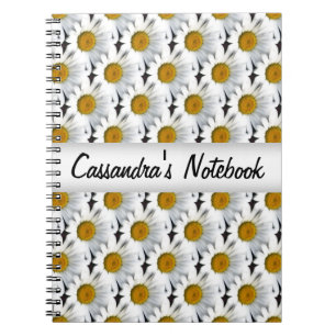 Cuaderno Portátil personalizado del patrón de margarita / d